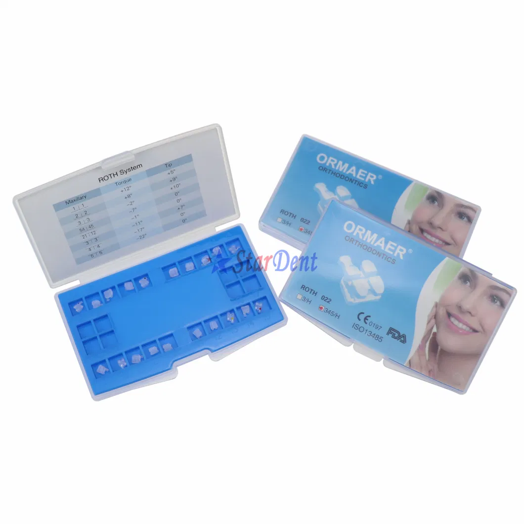 Dental Orthodontic Ceramic Brackets 20PCS/Set Roth Mbt Edge-Wise Bracket